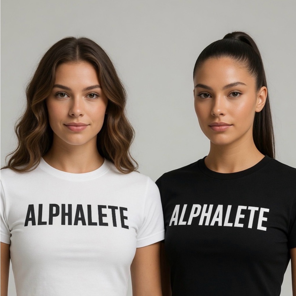 Set Of 2! Women's Alphalete Black White Crop Top Size XS